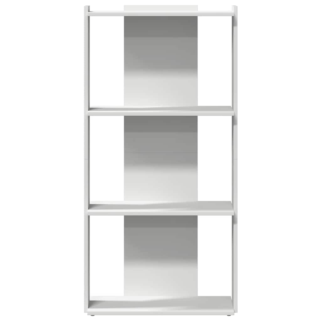 Bibliothèque 3 étagères blanche 60x30x120 cm en bois