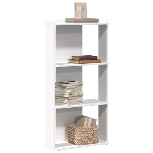 Bibliothèque 3 étagères blanche 60x30x120 cm en bois