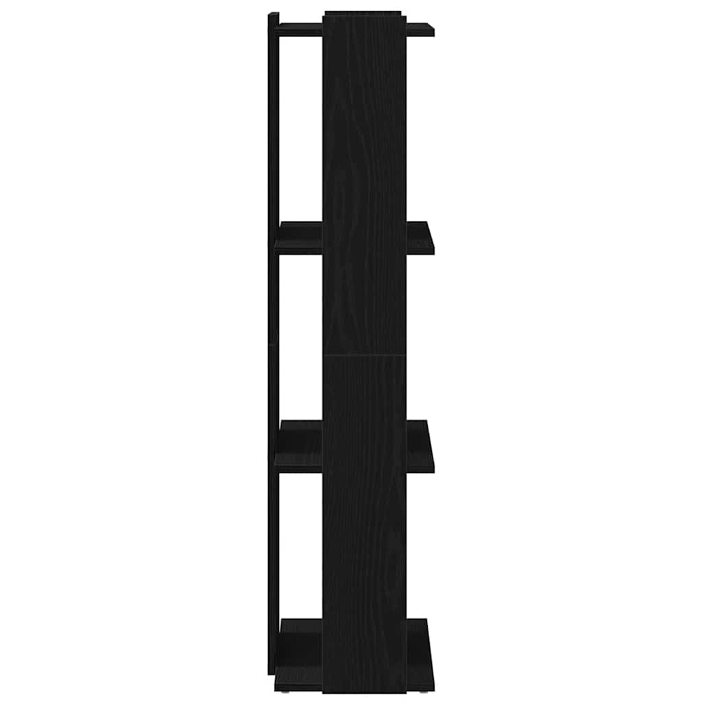 Bibliothèque 3 étagères noire 60x30x120 cm en bois