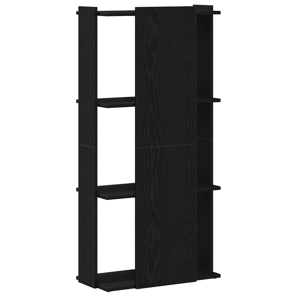 Bibliothèque 3 étagères noire 60x30x120 cm en bois