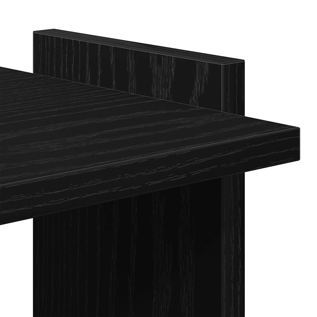 Bibliothèque 3 étagères noire 60x30x120 cm en bois