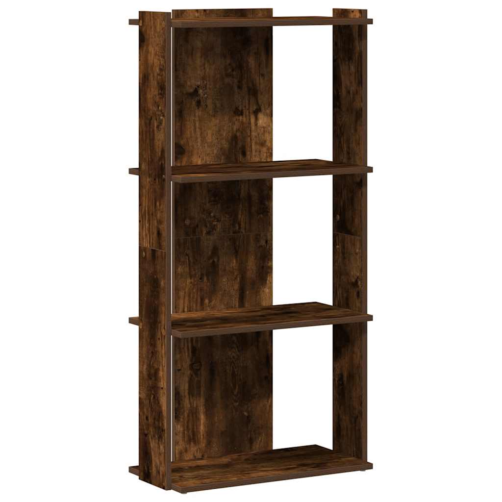 Bibliothèque 3 étagères en chêne fumé 60x30x120 cm matériau bois