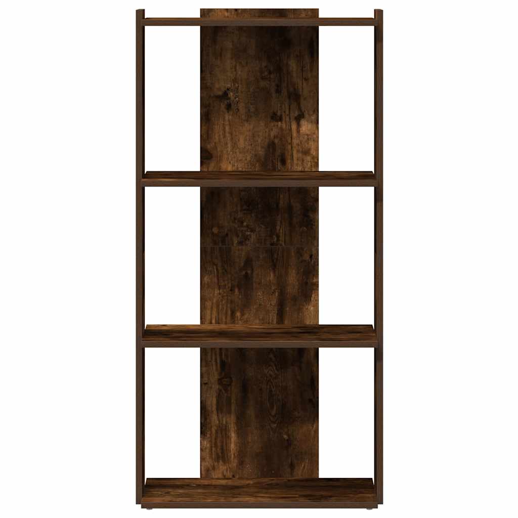 Bibliothèque 3 étagères en chêne fumé 60x30x120 cm matériau bois