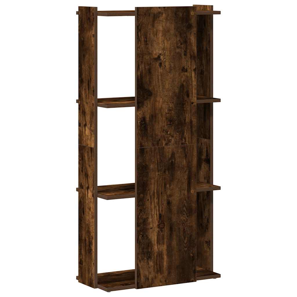 Bibliothèque 3 étagères en chêne fumé 60x30x120 cm matériau bois