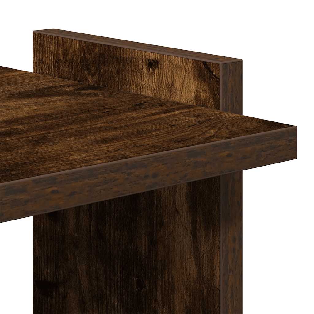 Bibliothèque 3 étagères en chêne fumé 60x30x120 cm matériau bois