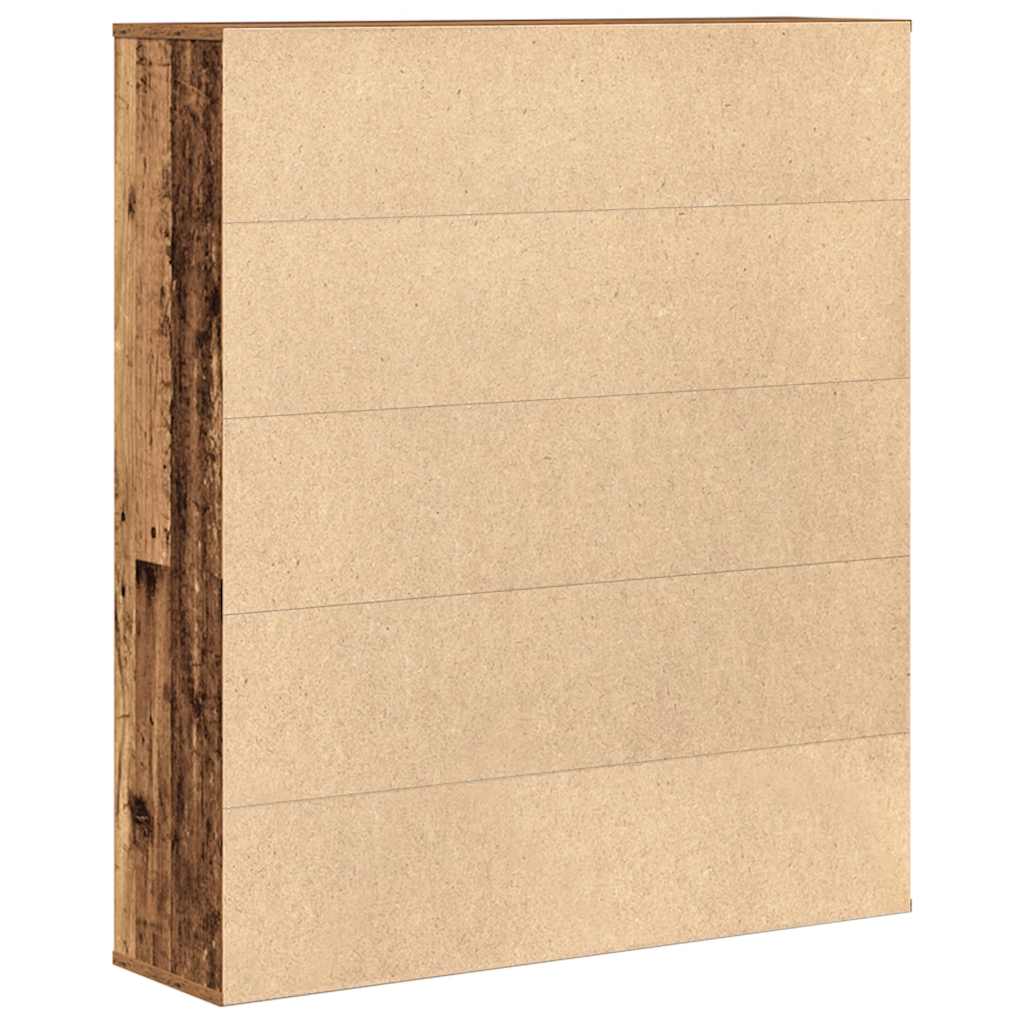 Bibliothèque aspect bois récupéré 89x24x101,5 cm matériau bois