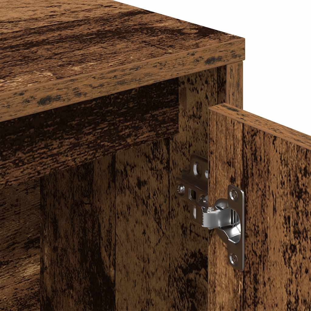 Bibliothèque aspect bois récupéré 89x24x101,5 cm matériau bois