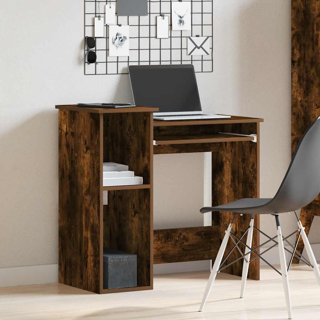 Schreibtisch mit Regal Räuchereiche 84x40x78 cm Holzwerkstoff