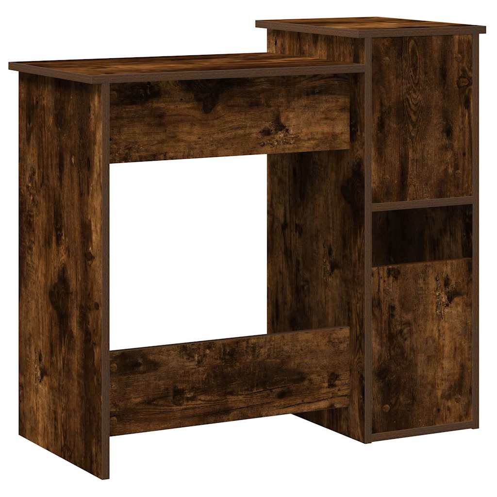 Schreibtisch mit Regal Räuchereiche 84x40x78 cm Holzwerkstoff