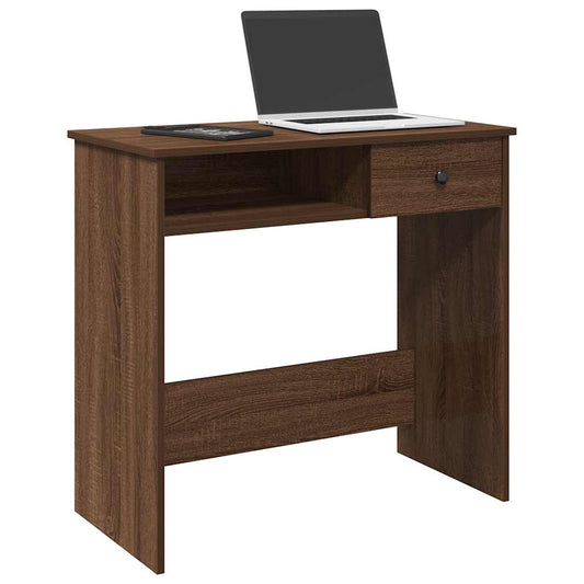 Bureau aspect chêne marron 80x40x75 cm en bois