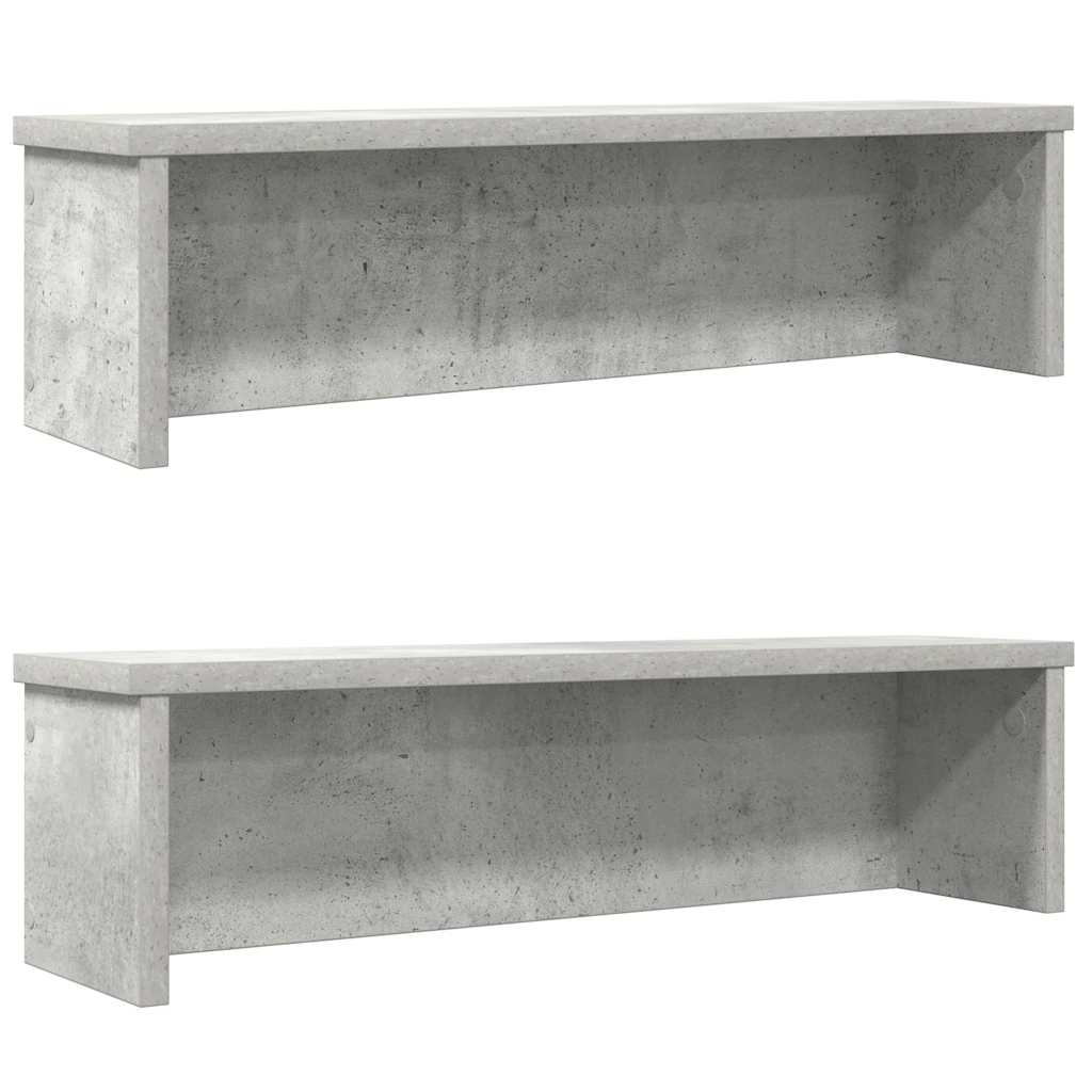 Étagères de cuisine empilables, lot de 2, gris béton, 50 x 15 x 16 cm