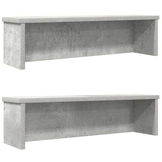 Étagères de cuisine empilables, lot de 2, gris béton, 50 x 15 x 16 cm