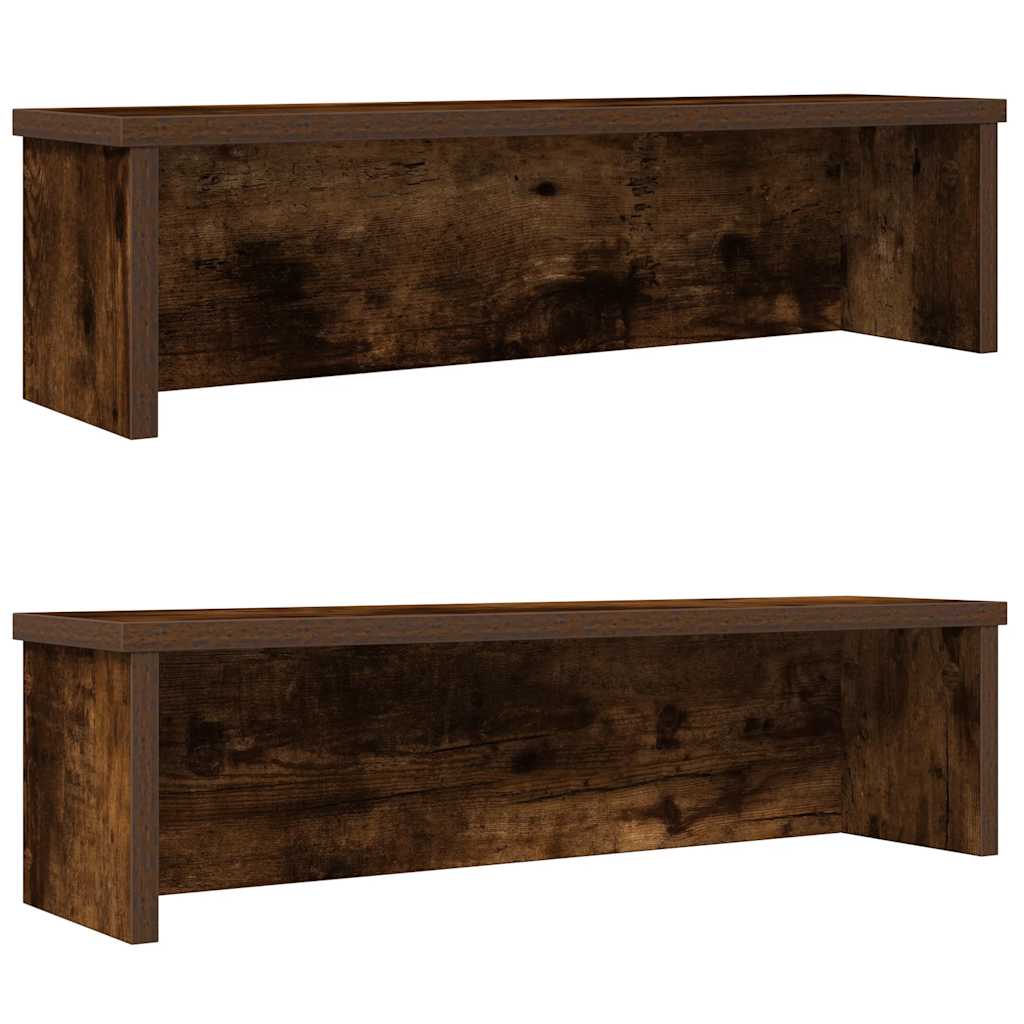 Étagères de cuisine empilables, lot de 2, chêne fumé, 50 x 15 x 16 cm