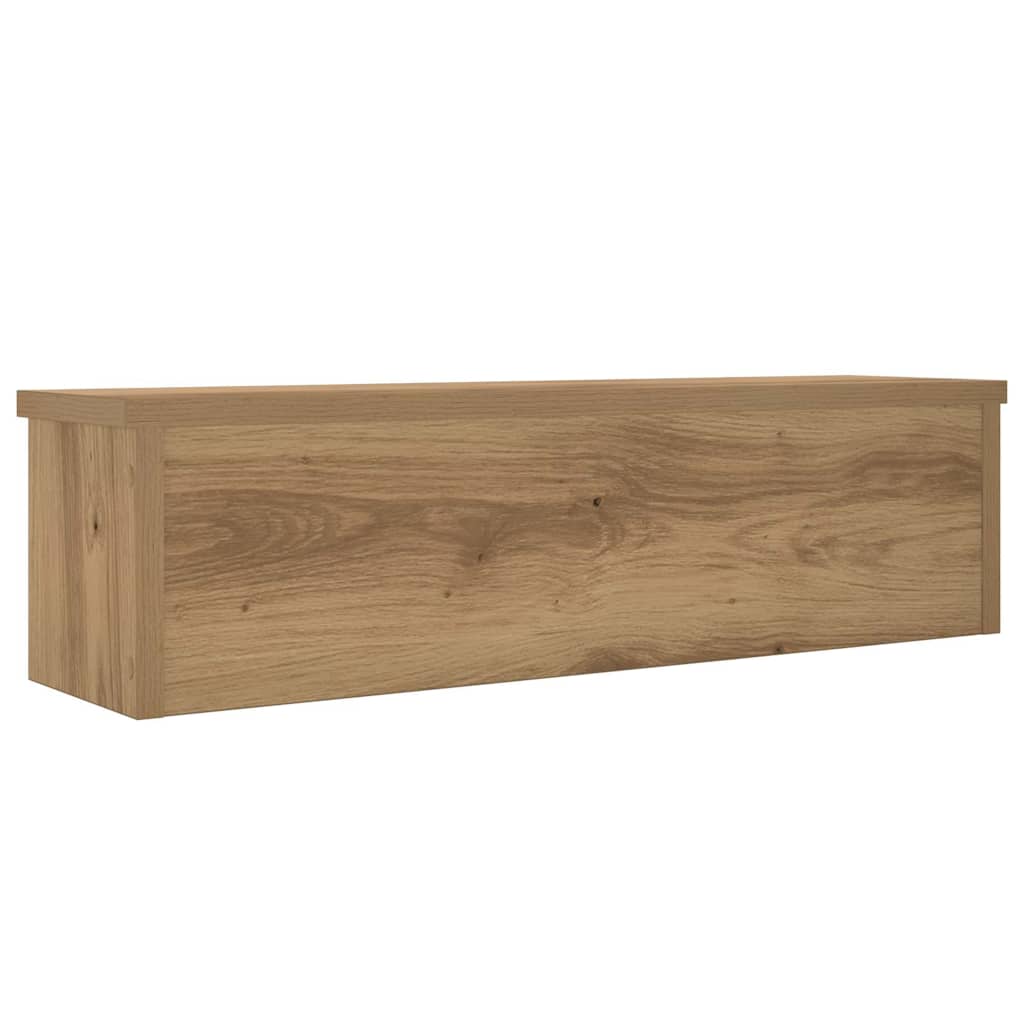 Étagère de cuisine empilable artisanale en chêne 50x15x16 cm matériau bois