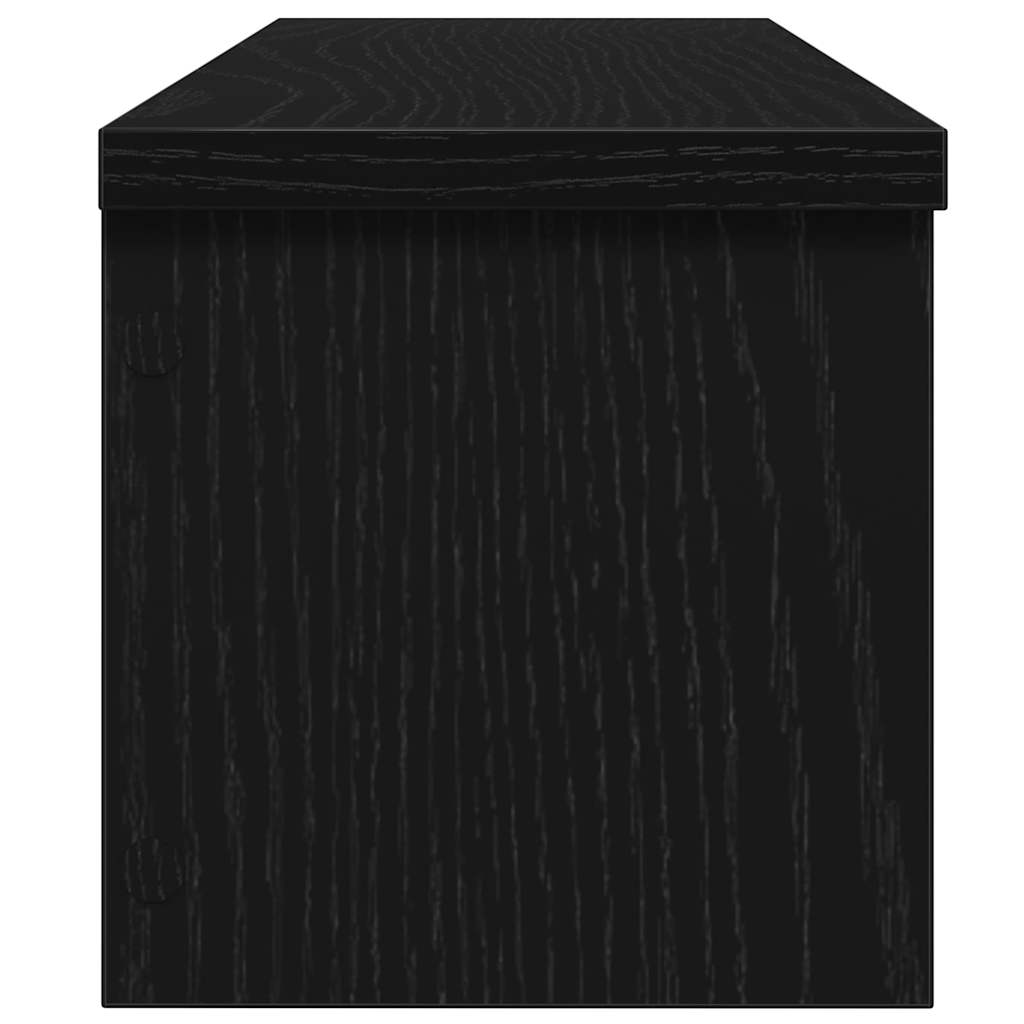 Étagère de cuisine empilable noire 60x15x16 cm en bois