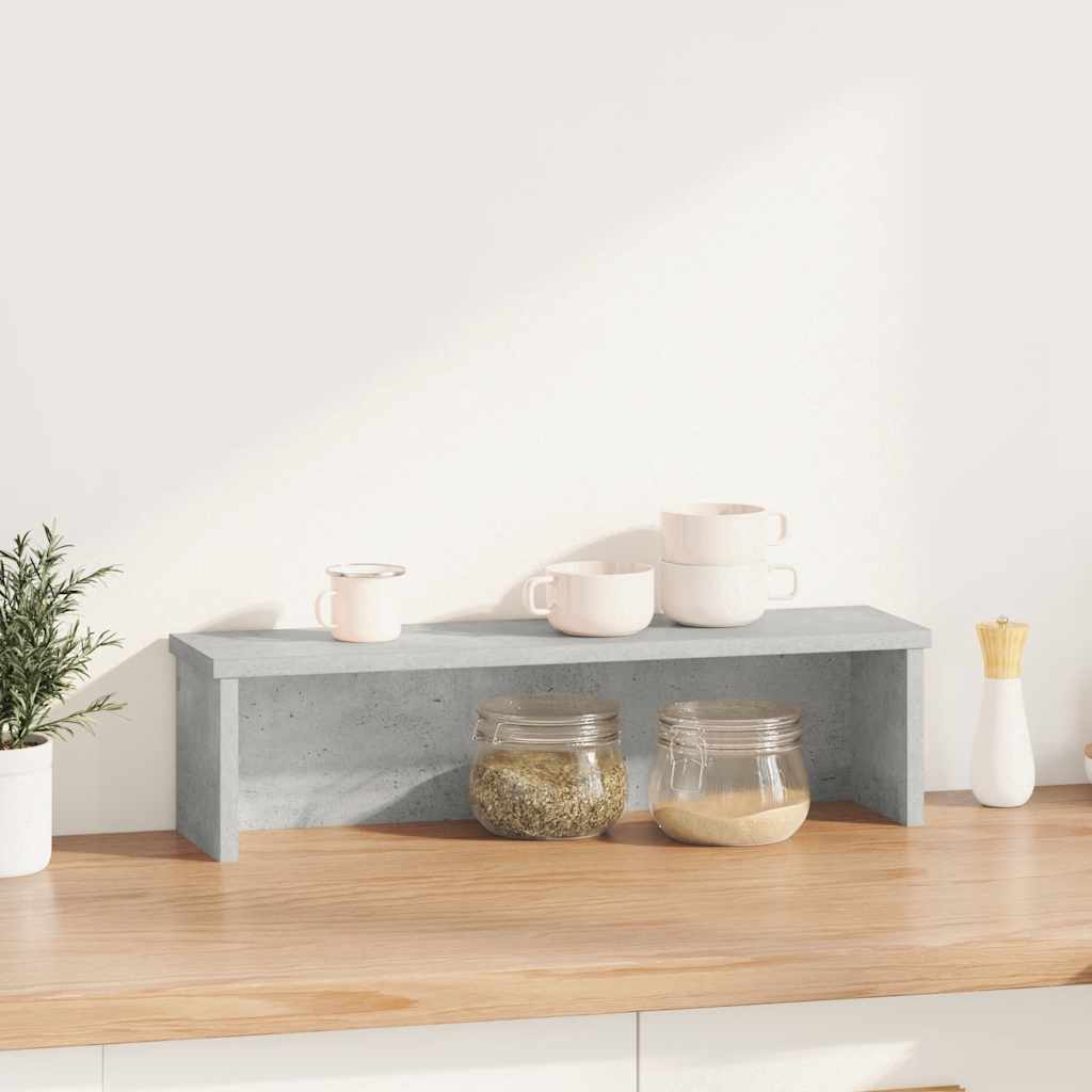 Étagère de cuisine empilable en béton gris 60x15x16 cm en bois