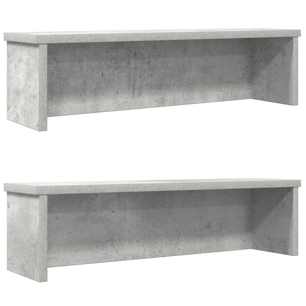 Étagères de cuisine empilables, lot de 2, gris béton, 60 x 15 x 16 cm