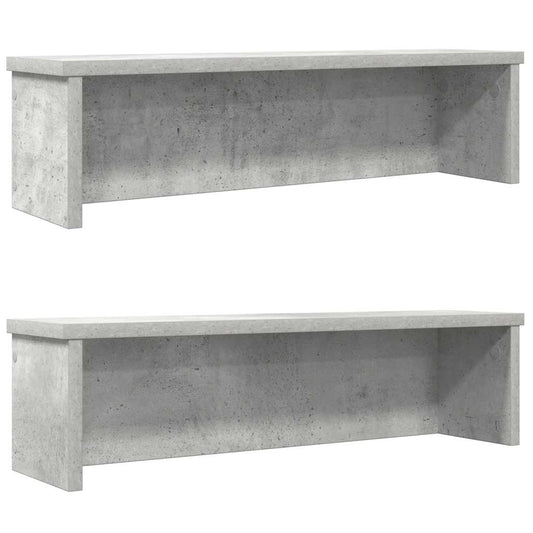 Étagères de cuisine empilables, lot de 2, gris béton, 60 x 15 x 16 cm