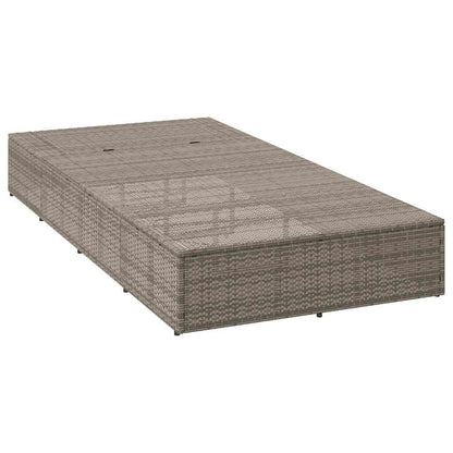 Sonnenliege mit schwebender Auflage Grau Poly Rattan
