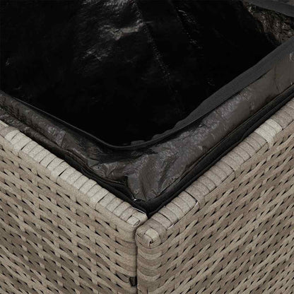 Gartenhocker mit Kissen 2 Stk. Grau 40x40x43 cm Poly Rattan