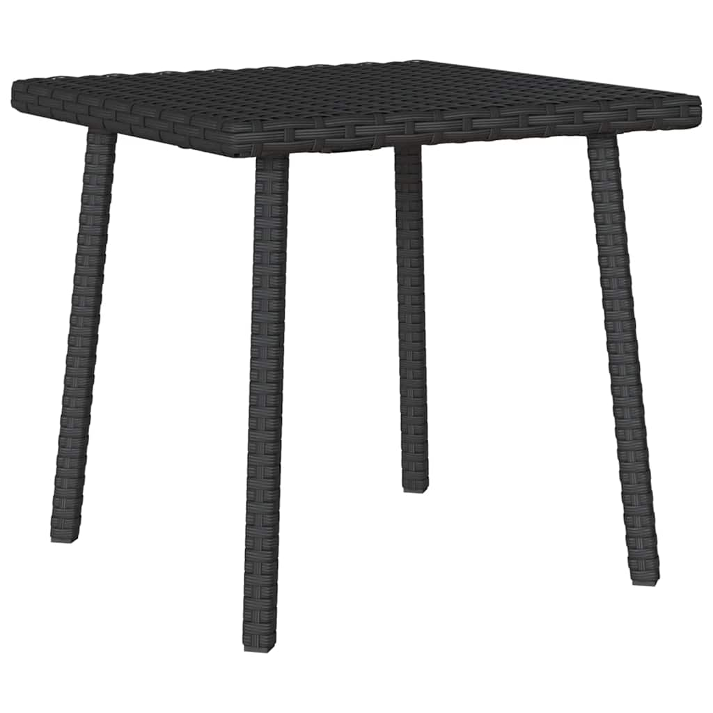 Garten-Couchtisch Rechteckig Schwarz 40x40x37 cm Poly Rattan