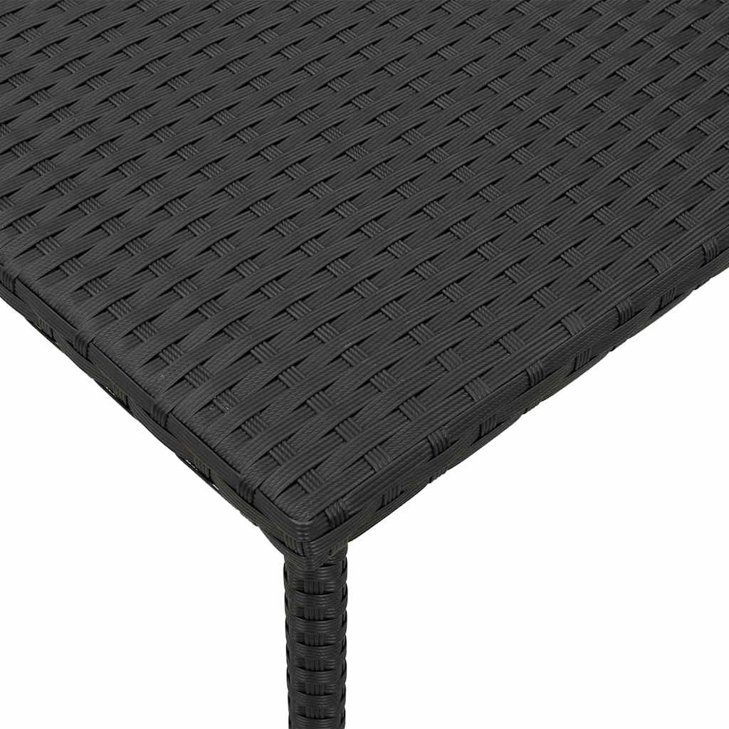 Garten-Couchtisch Rechteckig Schwarz 40x40x37 cm Poly Rattan