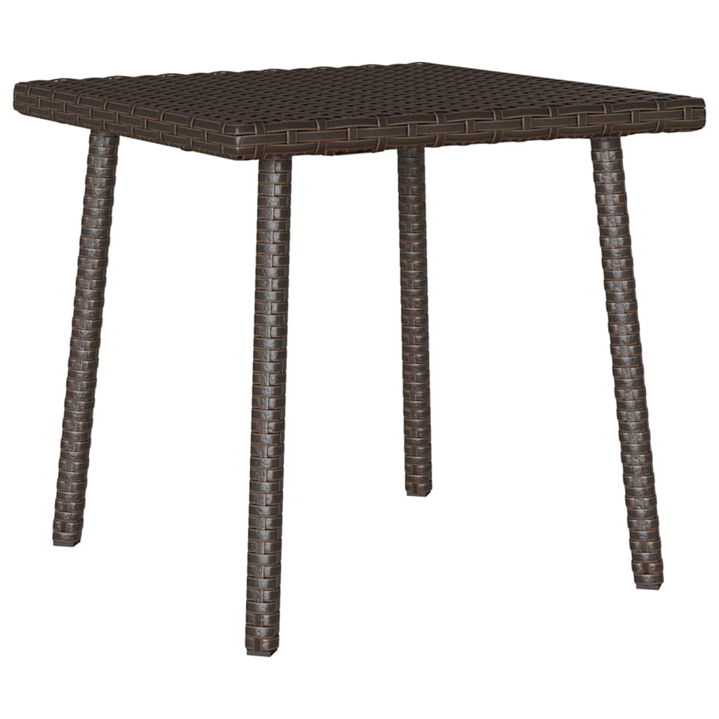 Table basse de jardin rectangulaire marron 40x40x37 cm en résine tressée