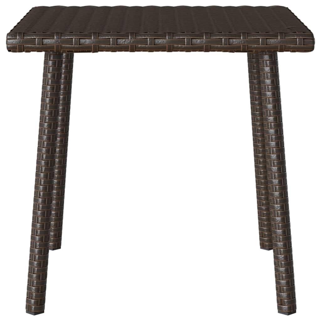 Table basse de jardin rectangulaire marron 40x40x37 cm en résine tressée