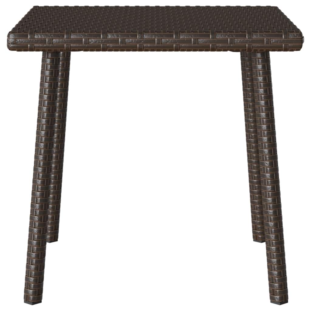 Table basse de jardin rectangulaire marron 40x40x37 cm en résine tressée