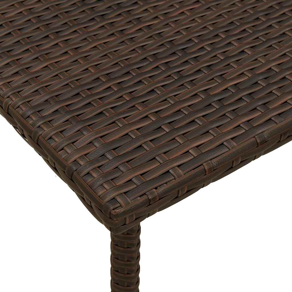 Table basse de jardin rectangulaire marron 40x40x37 cm en résine tressée