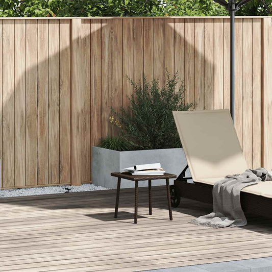 Table basse de jardin rectangulaire marron 40x40x37 cm en résine tressée