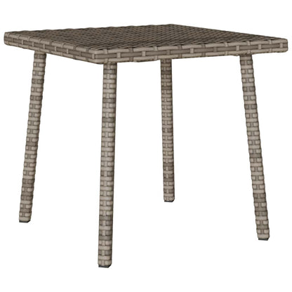 Garten-Couchtisch Rechteckig Grau 40x40x37 cm Poly Rattan