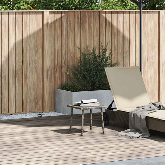 Table basse de jardin rectangulaire grise 40 x 40 x 37 cm en résine tressée