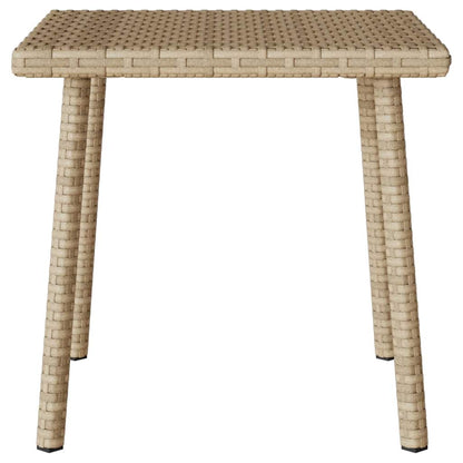 Garten-Couchtisch Rechteckig Beige 40x40x37 cm Poly Rattan