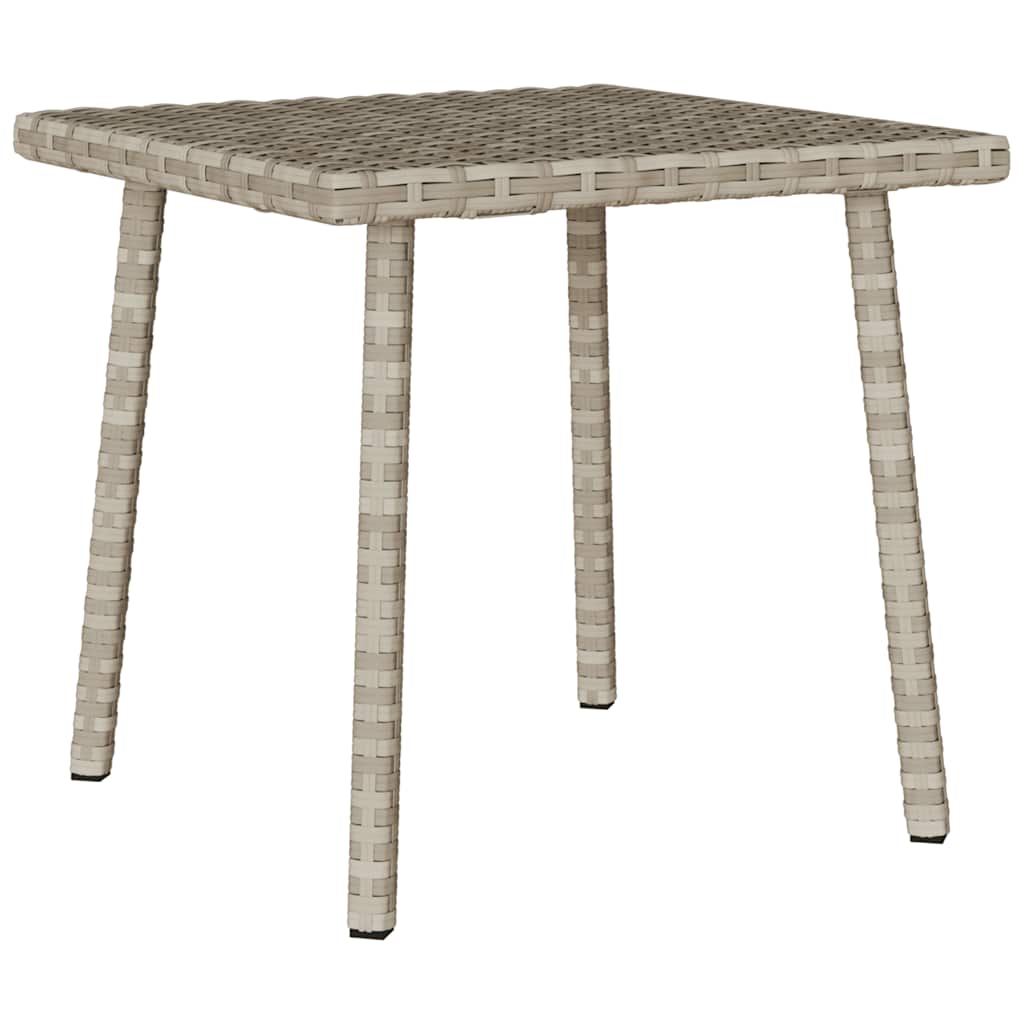 Garden coffee table rectangular light grey 40x40x37 cm poly rattan