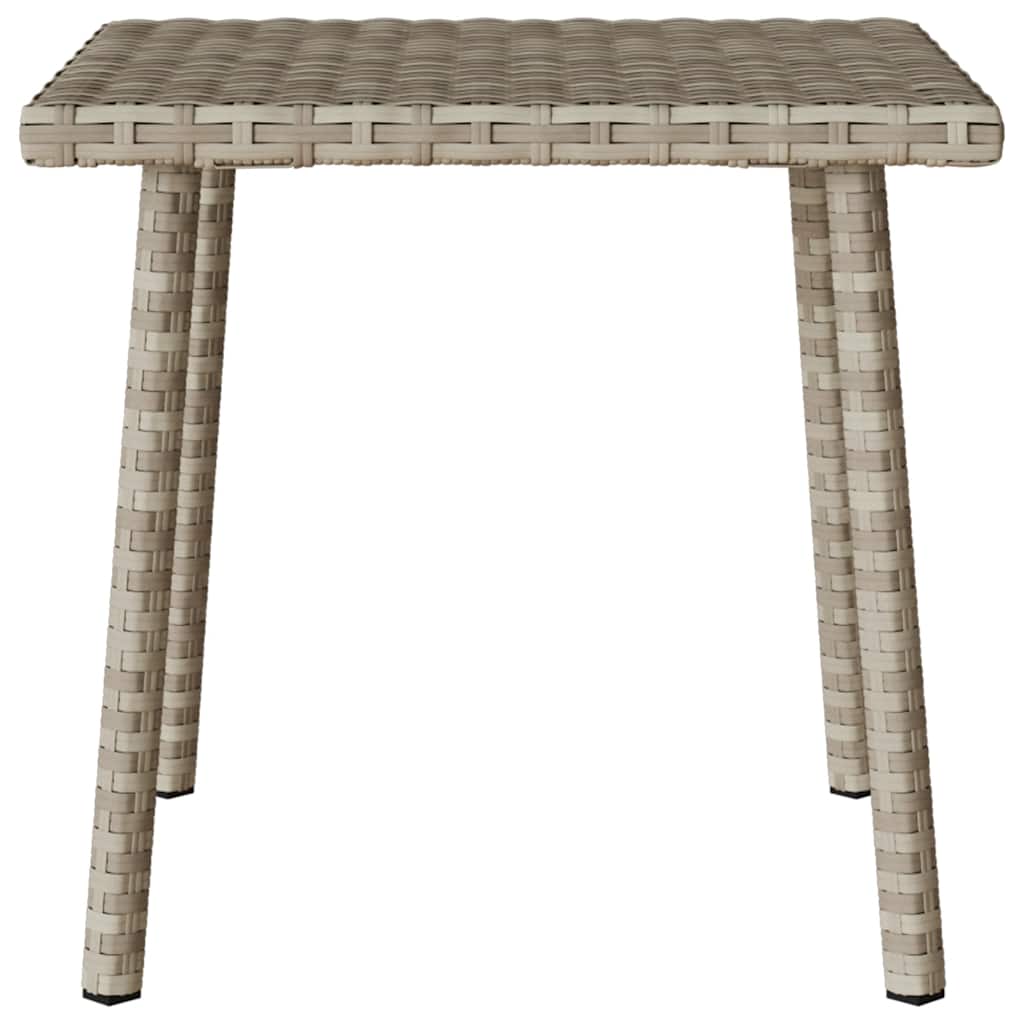 Garden coffee table rectangular light grey 40x40x37 cm poly rattan