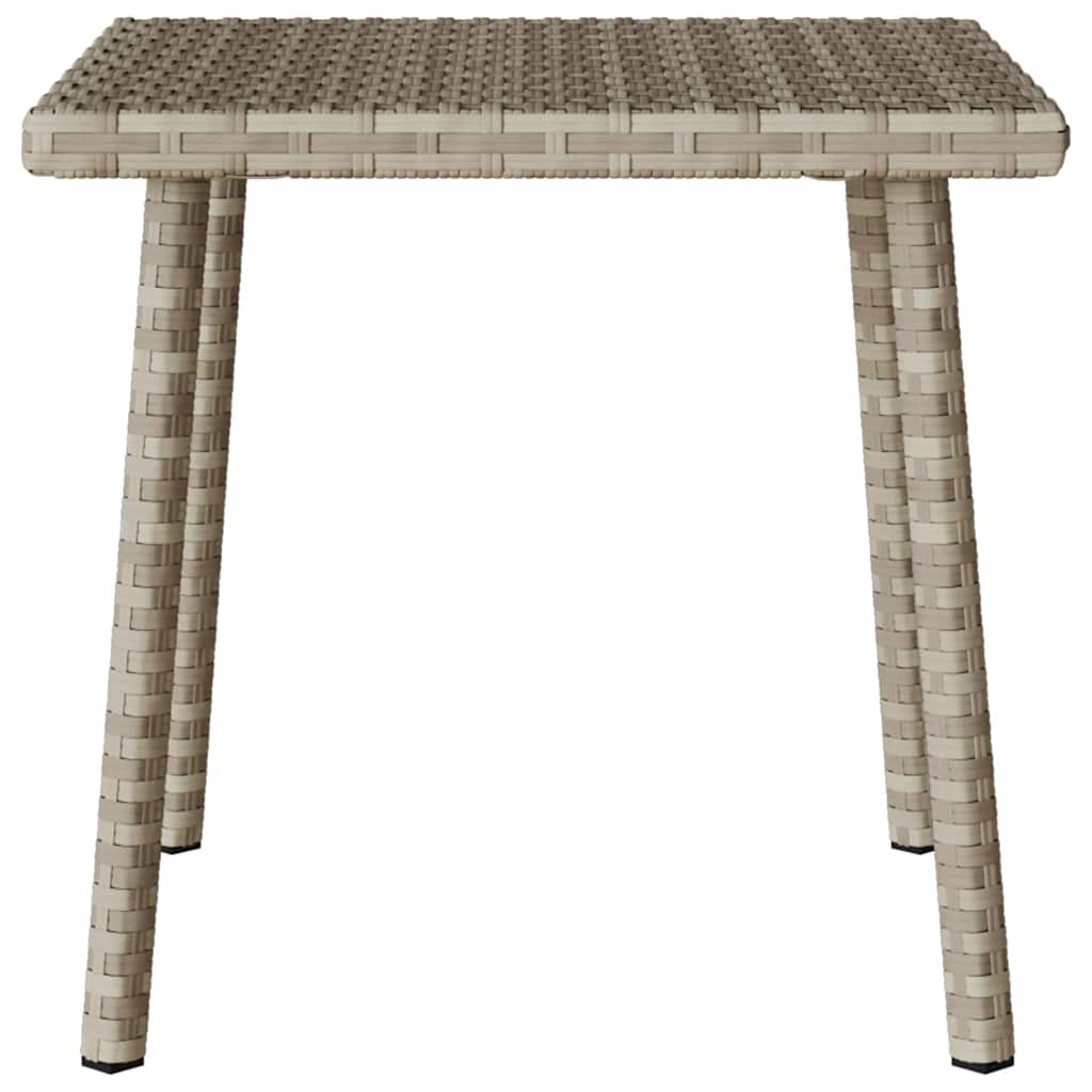 Garden coffee table rectangular light grey 40x40x37 cm poly rattan