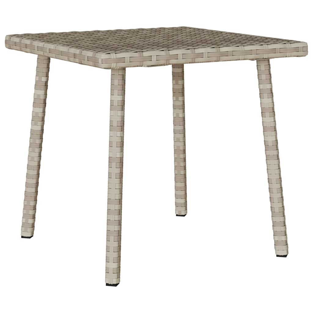 Garden coffee table rectangular light grey 40x40x37 cm poly rattan