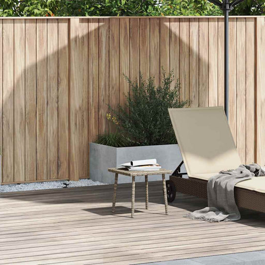 Table basse de jardin rectangulaire gris clair 40x40x37 cm en résine tressée