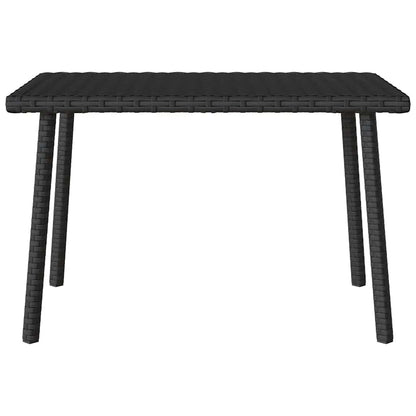 Garten-Couchtisch Rechteckig Schwarz 60x40x37 cm Poly Rattan