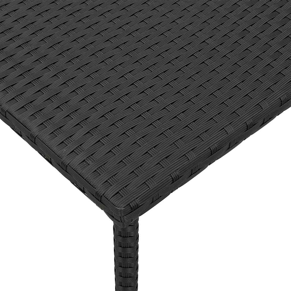 Garten-Couchtisch Rechteckig Schwarz 60x40x37 cm Poly Rattan