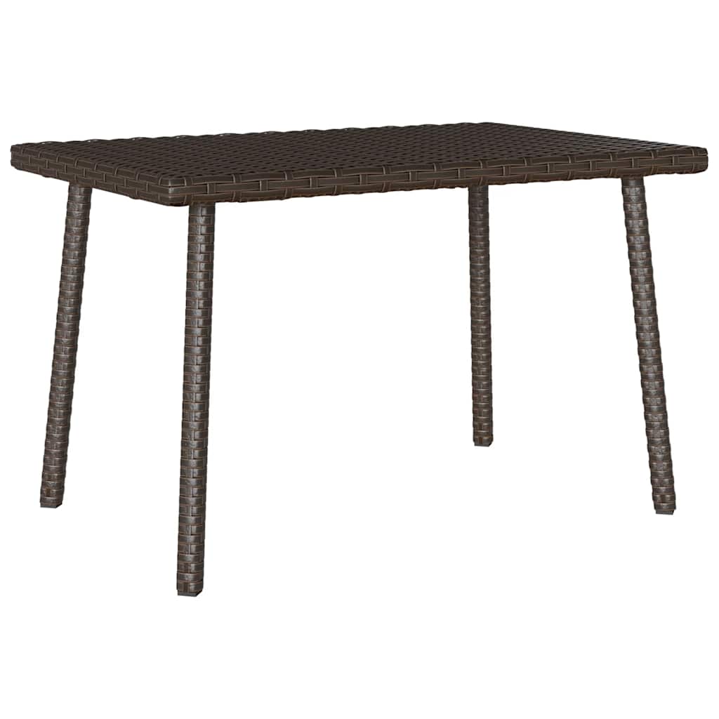 Table basse de jardin rectangulaire marron 60x40x37 cm en résine tressée