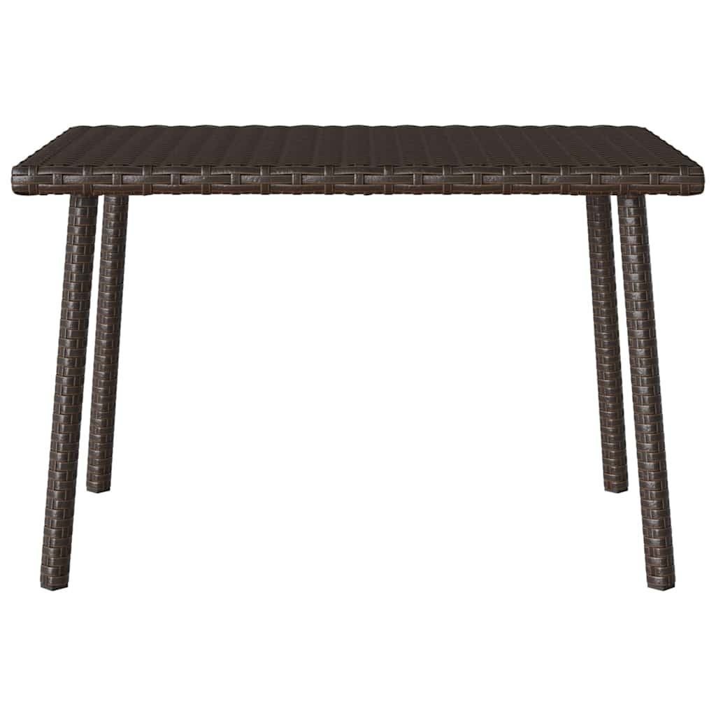 Table basse de jardin rectangulaire marron 60x40x37 cm en résine tressée