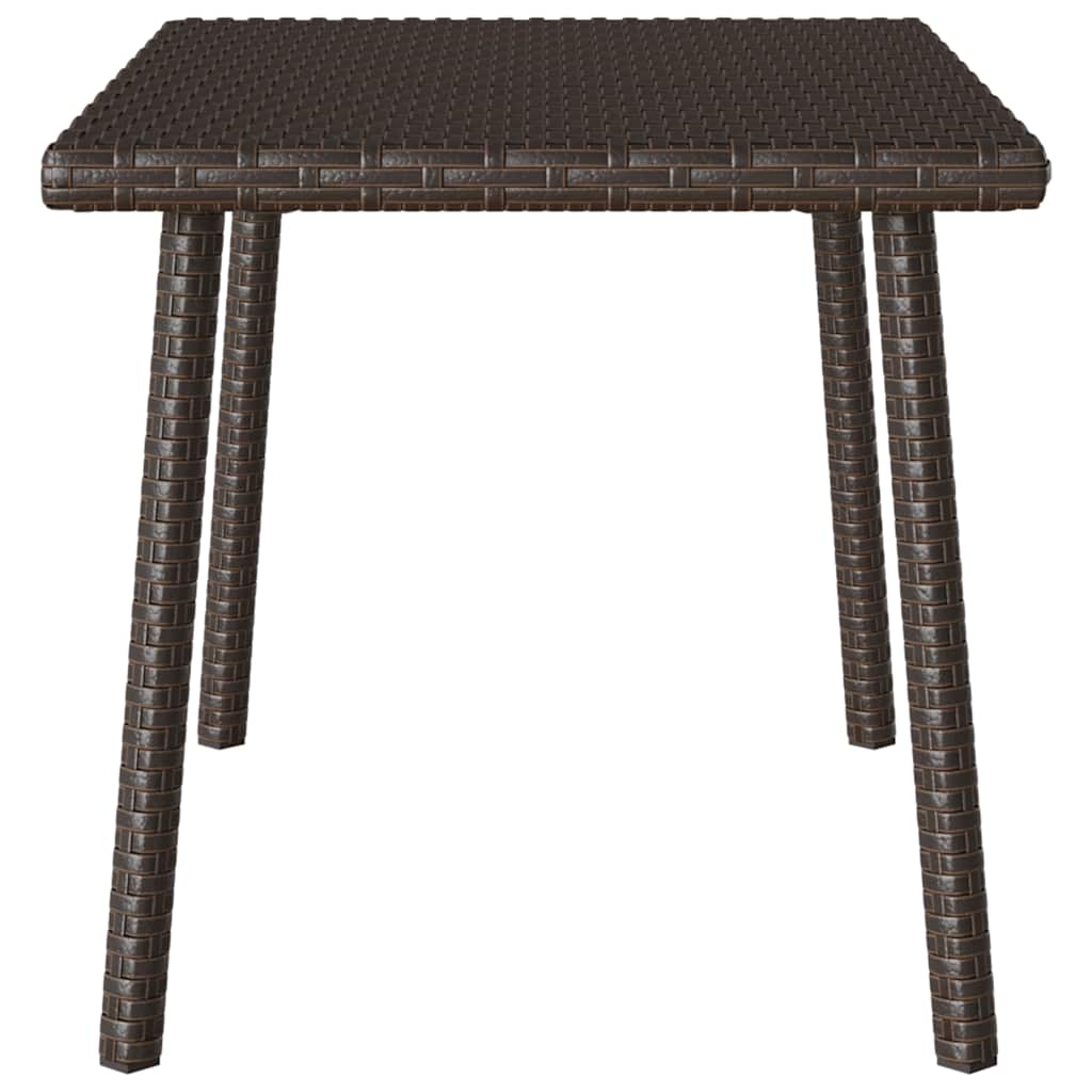 Table basse de jardin rectangulaire marron 60x40x37 cm en résine tressée