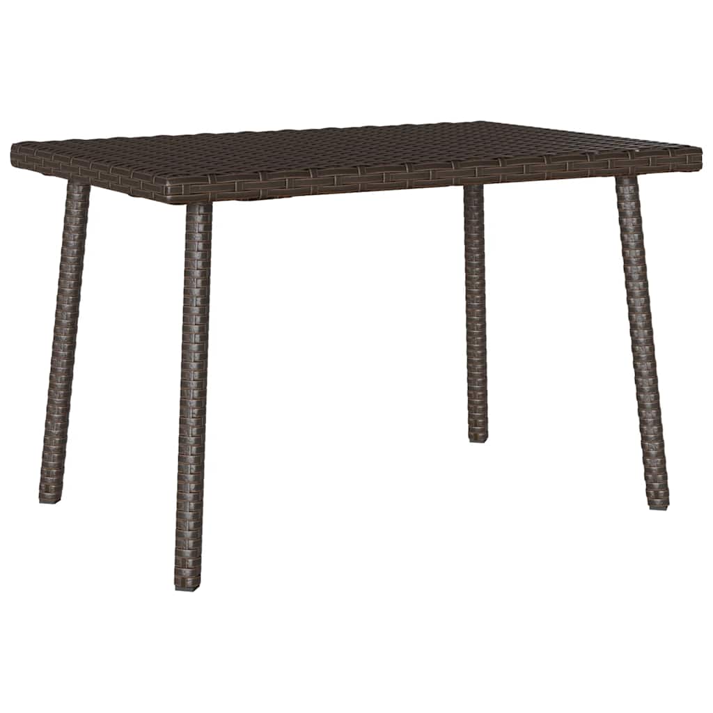 Table basse de jardin rectangulaire marron 60x40x37 cm en résine tressée