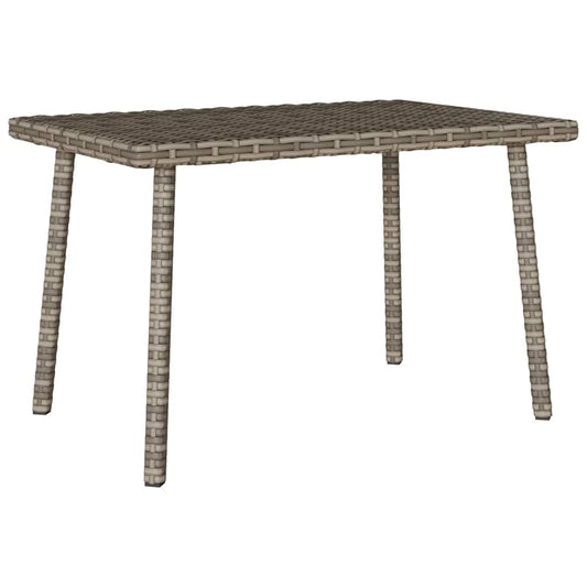 Table basse de jardin rectangulaire grise 60 x 40 x 37 cm en résine tressée