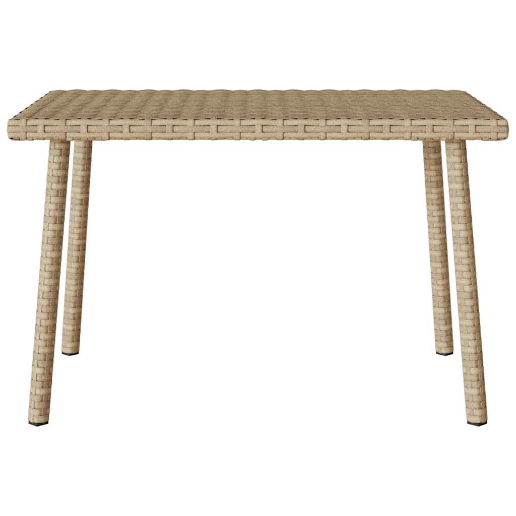 Garten-Couchtisch Rechteckig Beige 60x40x37 cm Poly Rattan