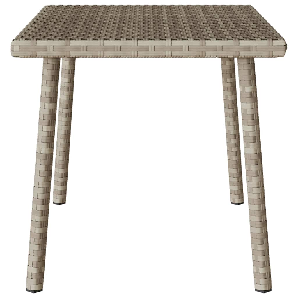 Garden coffee table rectangular light grey 60x40x37 cm poly rattan