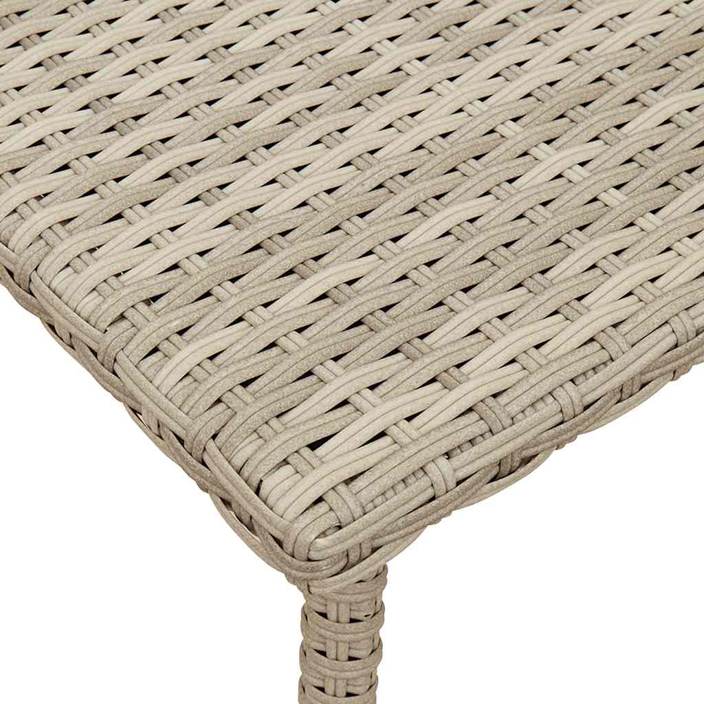Garden coffee table rectangular light grey 60x40x37 cm poly rattan