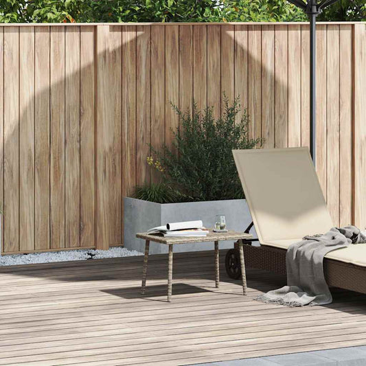 Table basse de jardin rectangulaire gris clair 60x40x37 cm en résine tressée